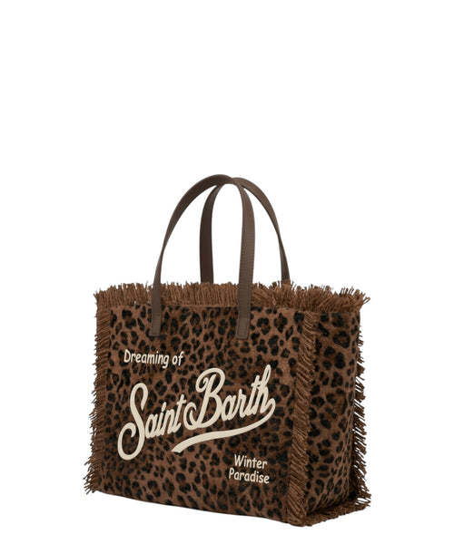 Borsa Vanity Mini in Feltro Leopardata