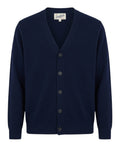Cardigan Herrison in lana merino a coste inglesi