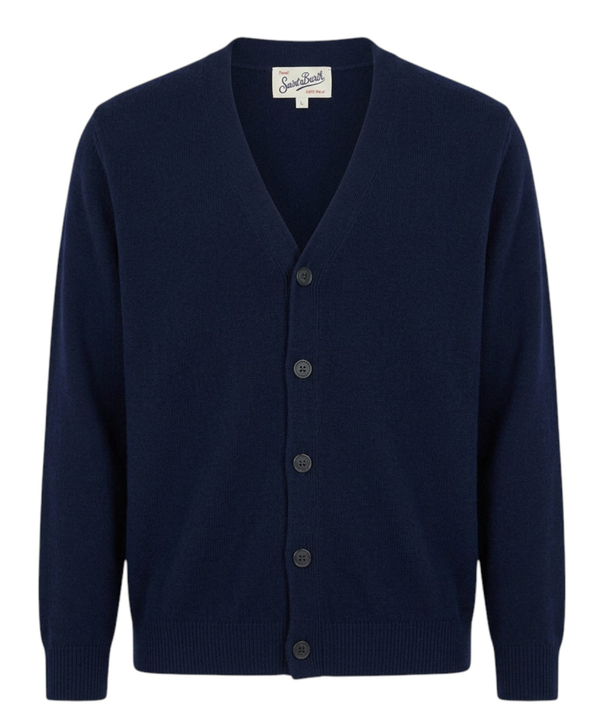 Cardigan Herrison in lana merino a coste inglesi