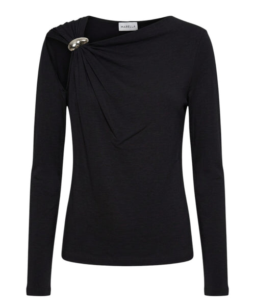 Maglia Marella TABACCO con Cut-Out e Dettaglio Gioiello