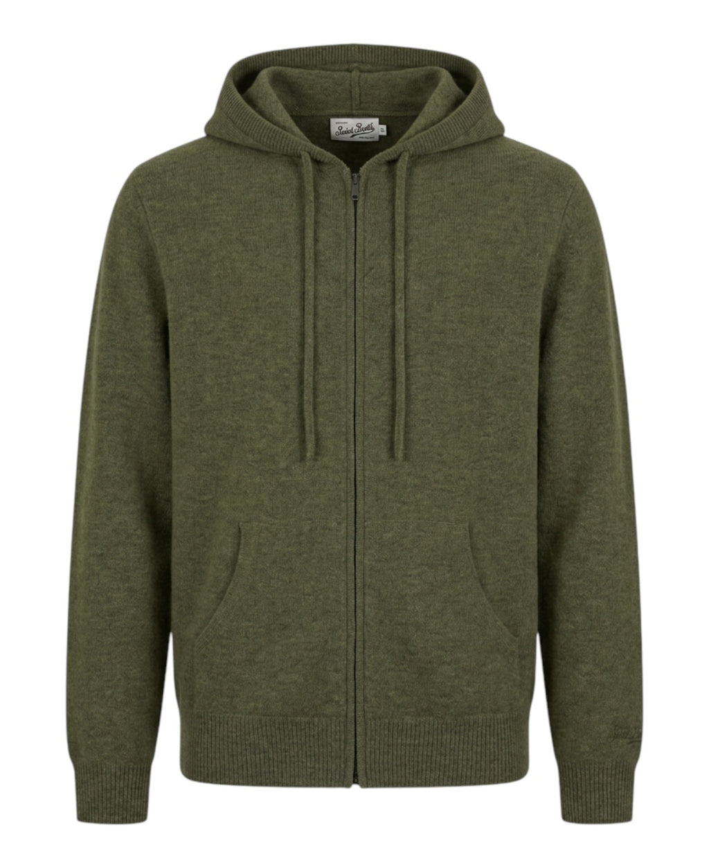 Sweat Notting en pure laine lambswool avec capuche et zip