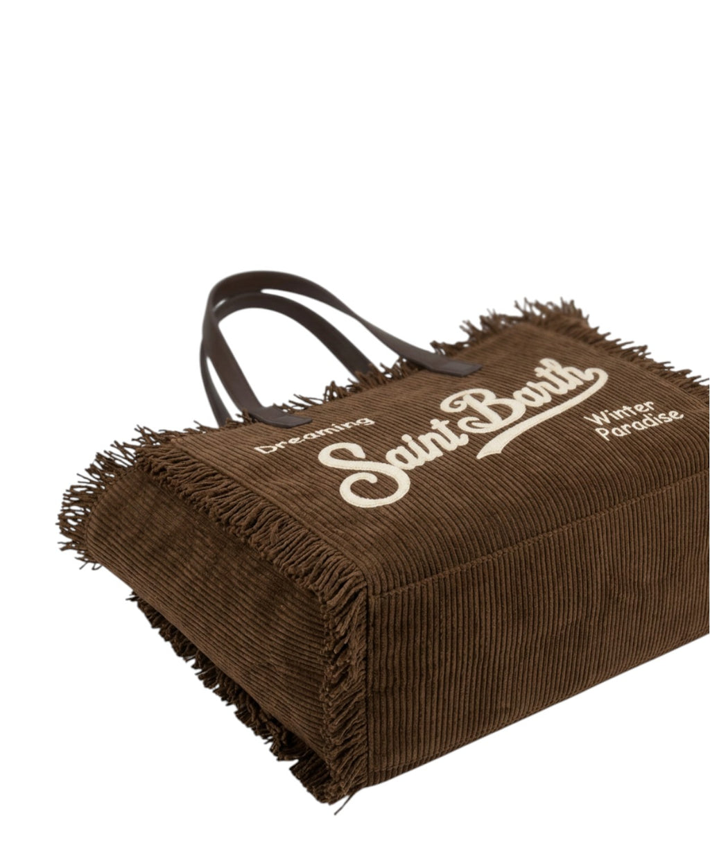 Borsa Colette in Velluto a Coste con Logo e Tracolla