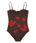 Maillot de bain une pièce Medea MC2 Saint Barth avec armatures et perles