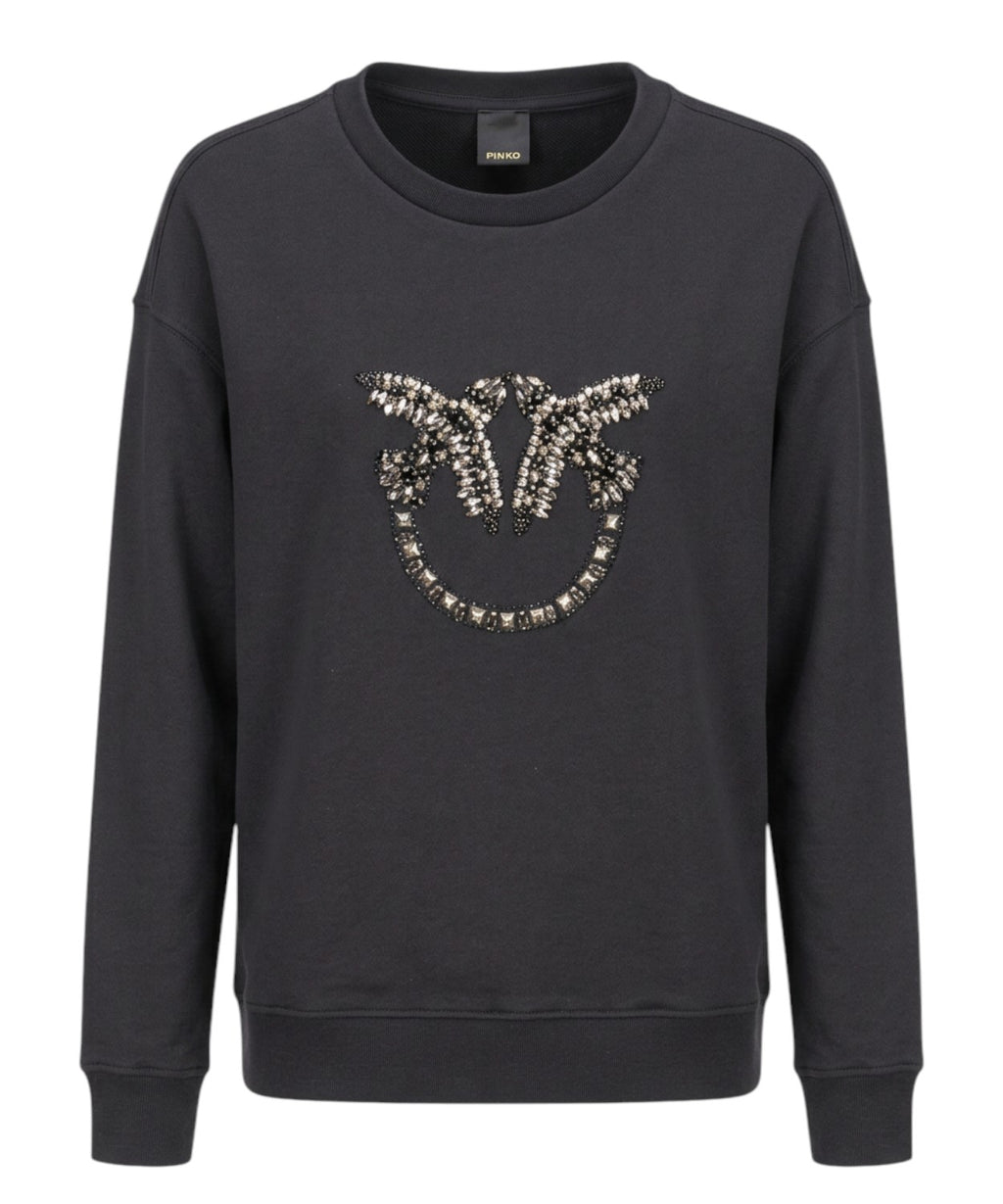 Felpa Pinko Nelly con logo strass