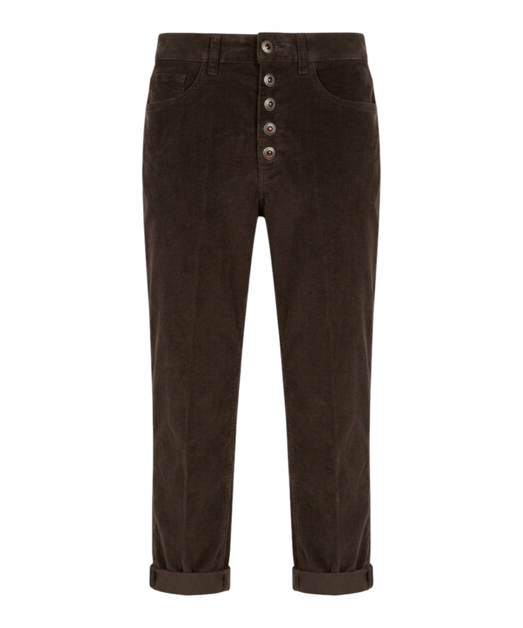 Dondup Koos Pantalon en velours côtelé avec patte de boutonnage