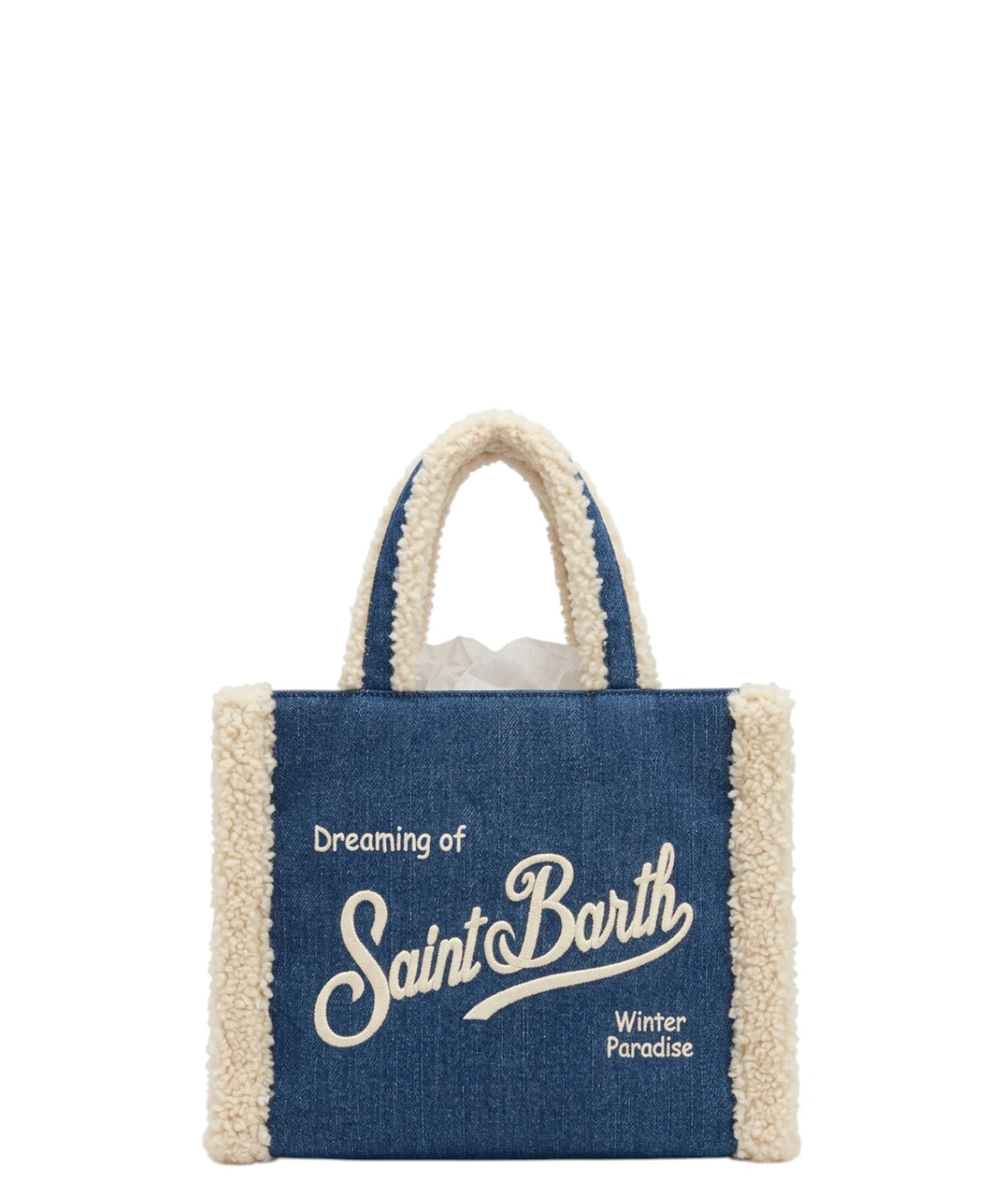 Borsa Vanity Mini Shearling in Denim