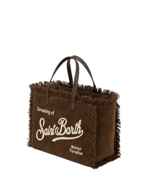 Borsa Colette in Velluto a Coste con Logo e Tracolla