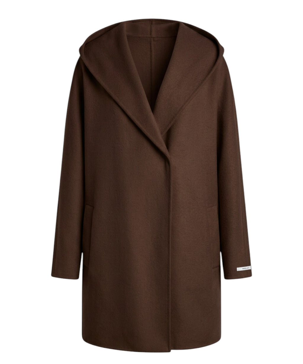 Cappotto donna Landa in Panno di Lana con Cappuccio