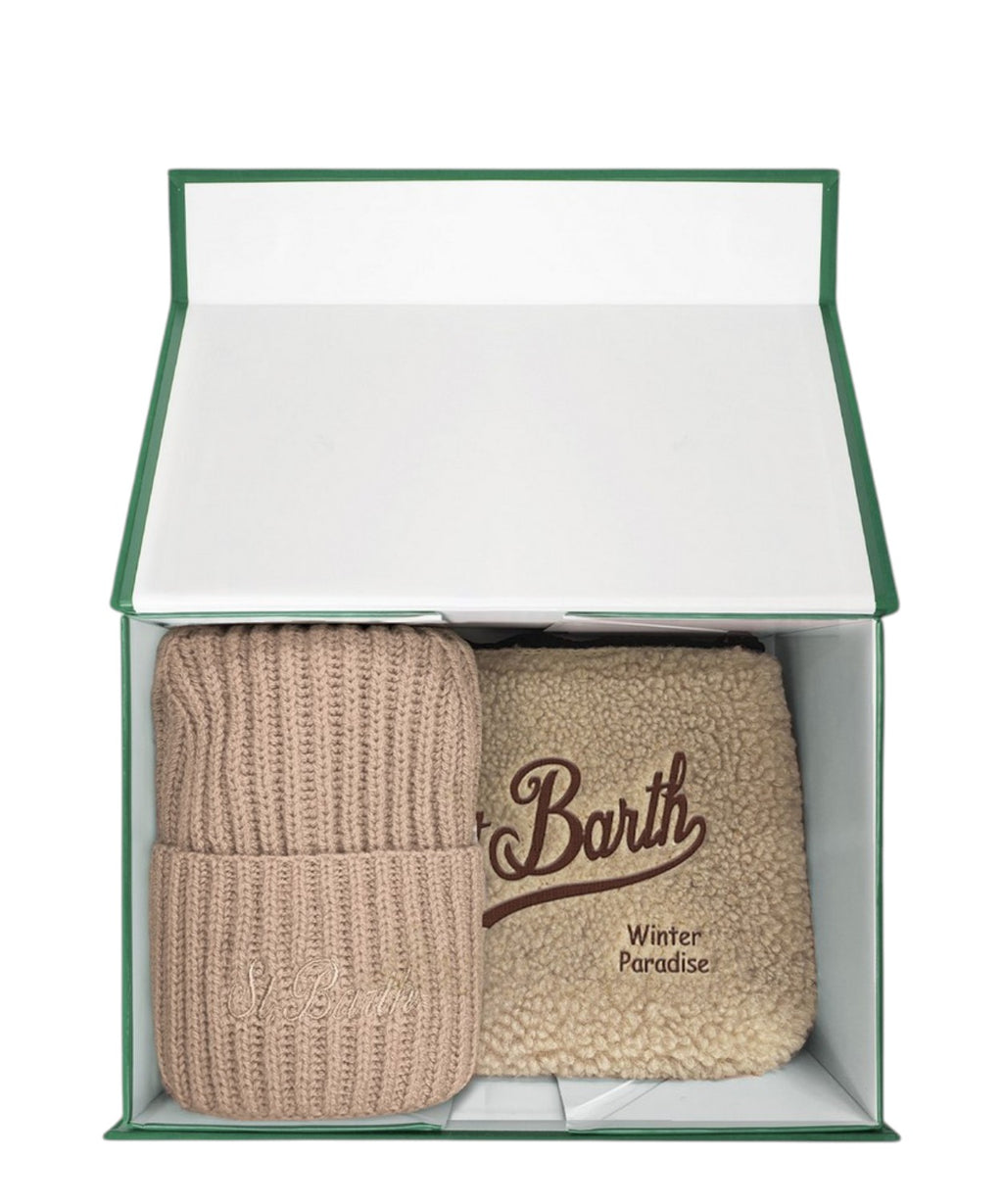 Coffret cadeau Aline avec peluche et bonnet en laine