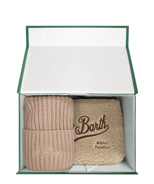 Coffret cadeau Aline avec peluche et bonnet en laine