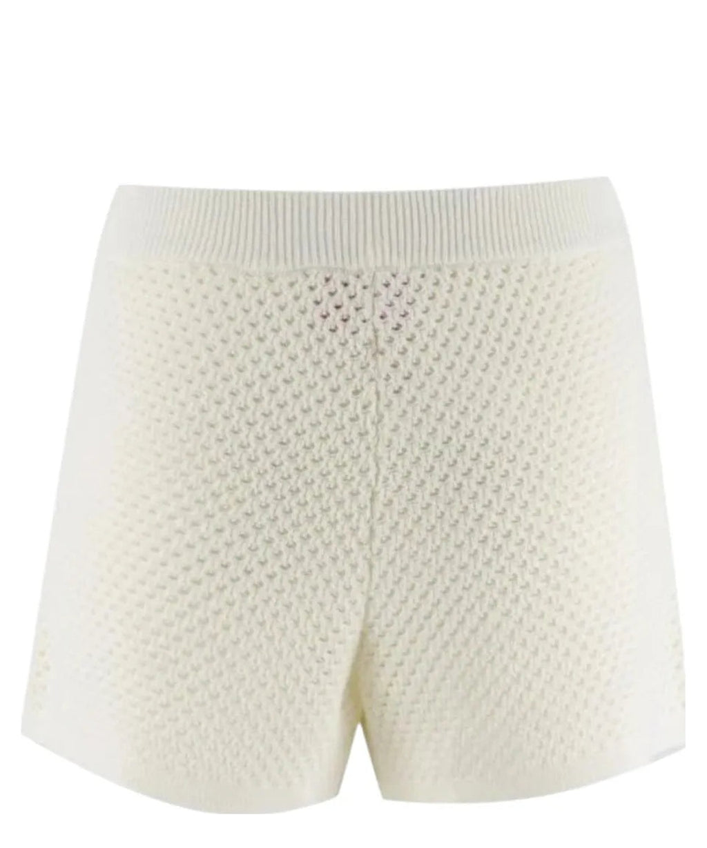 Shorts Yvette in maglia traforata con ricami e vita alta-Mc2 Saint Barth-Shorts-Vittorio Citro Boutique