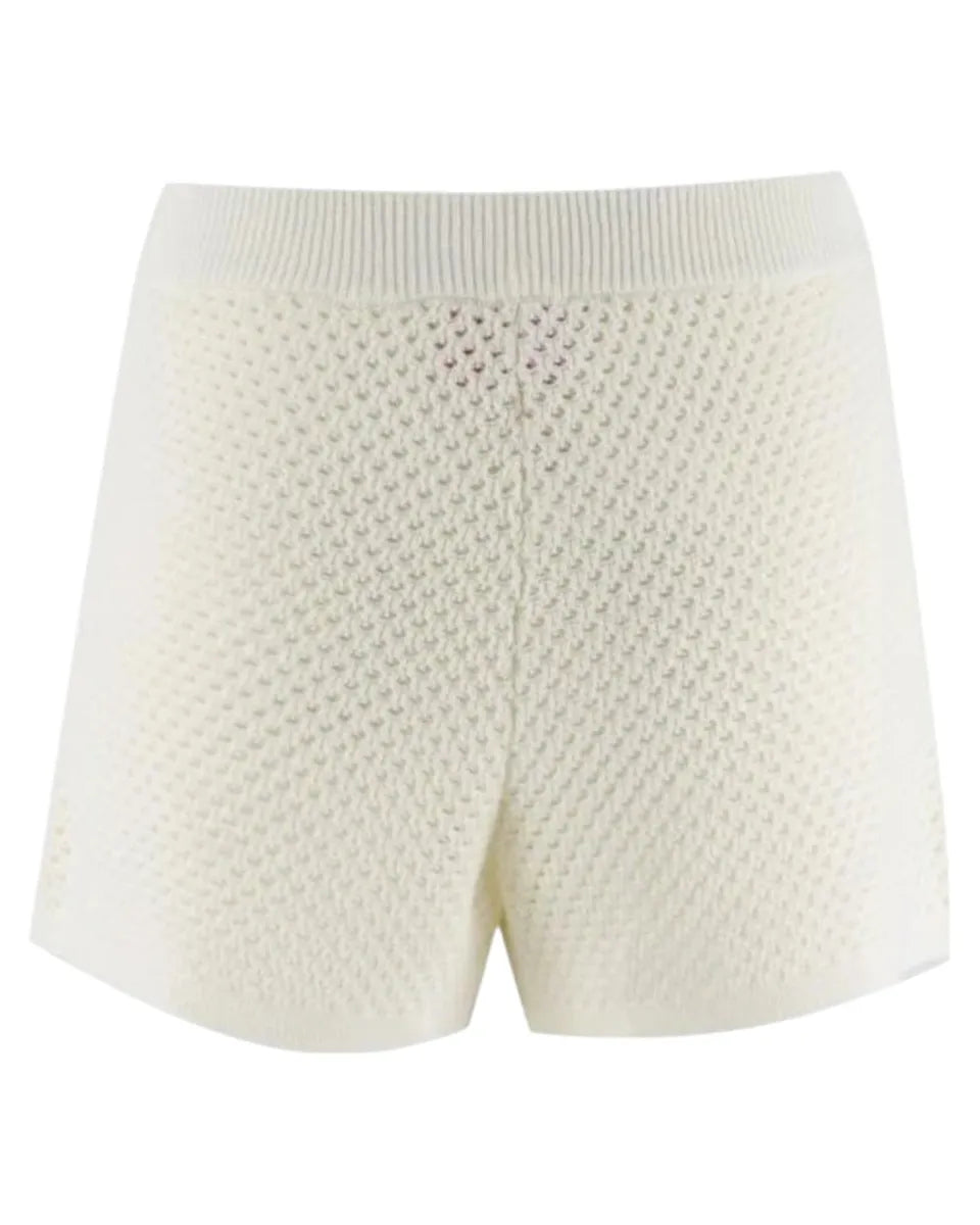 Shorts Yvette in maglia traforata con ricami e vita alta-Mc2 Saint Barth-Shorts-Vittorio Citro Boutique