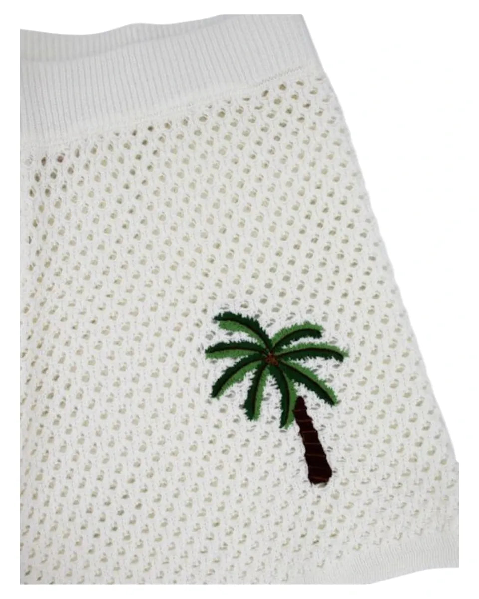 Shorts Yvette in maglia traforata con ricami e vita alta-Mc2 Saint Barth-Shorts-Vittorio Citro Boutique