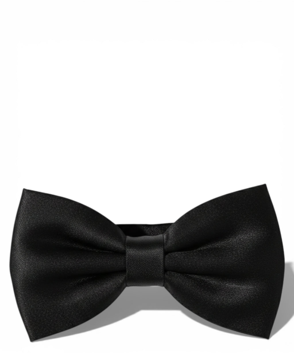 Nœud papillon satin noir classique réglable pour hommes