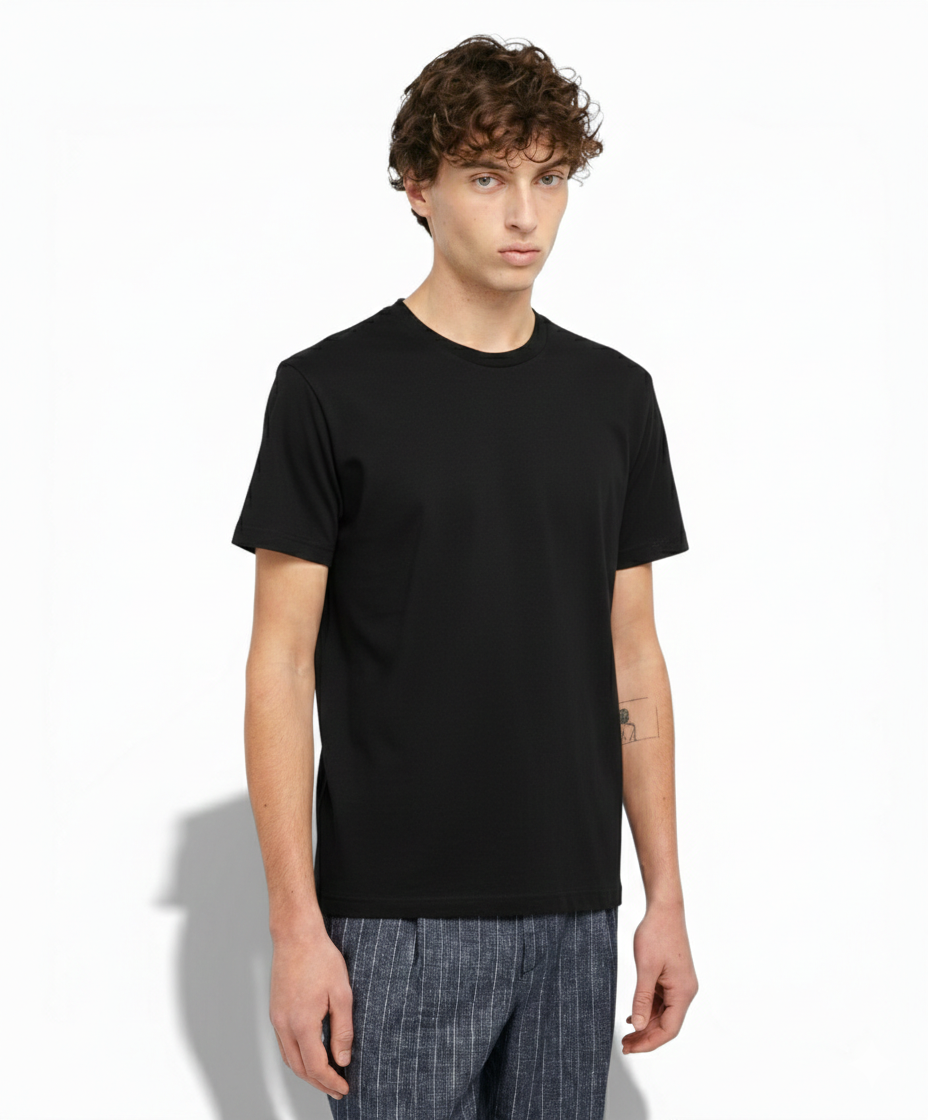 T-shirt homme en coton col rond