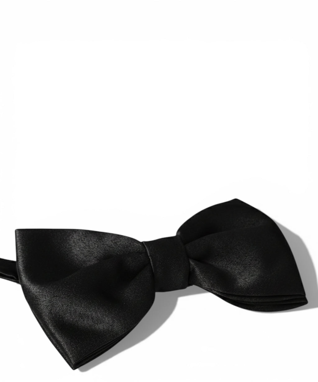 Nœud papillon satin noir classique réglable pour hommes