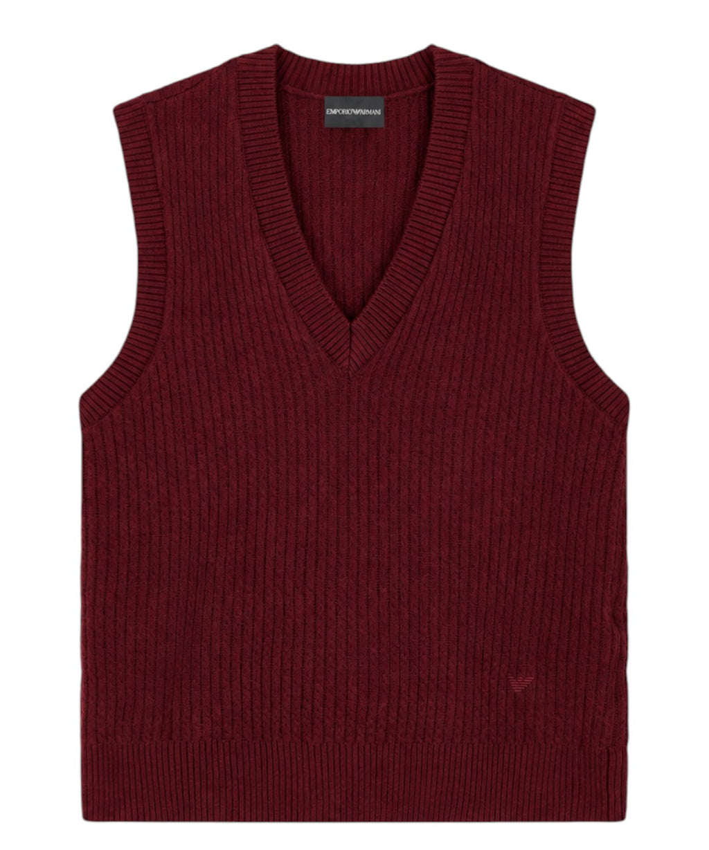 Gilets Homme à col en V en laine vierge et cachemire