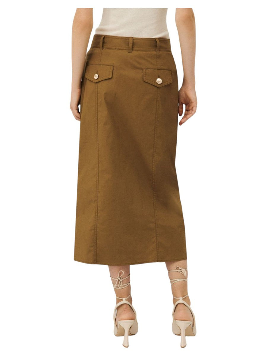 Gonna Nacre a Tubino in Popeline di Cotone Stretch-Marella-Gonne-Vittorio Citro Boutique