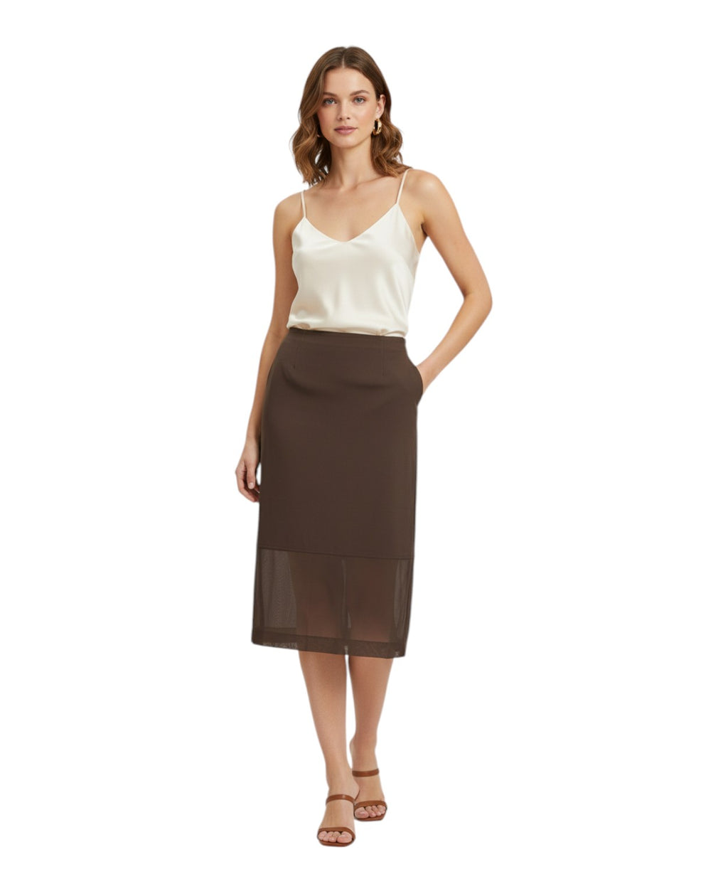 Jupe MM Max Mara avec fente et taille élastique