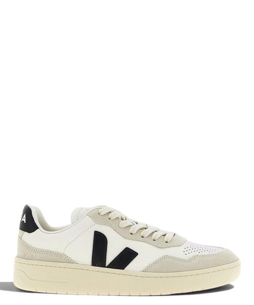 Baskets VEJA V-90 en cuir blanc et noir en cuir