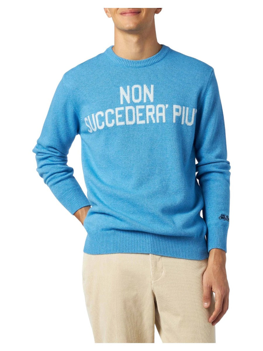 Maglia girocollo con stampa jacquard Non succederà più | EDIZIONE SPECIALE DI NIKI DJ-Mc2 Saint Barth-Maglieria-Vittorio Citro Boutique