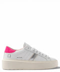 D.A.T.E. Hill Low Baskets à Plateforme en Blanc Fuchsia