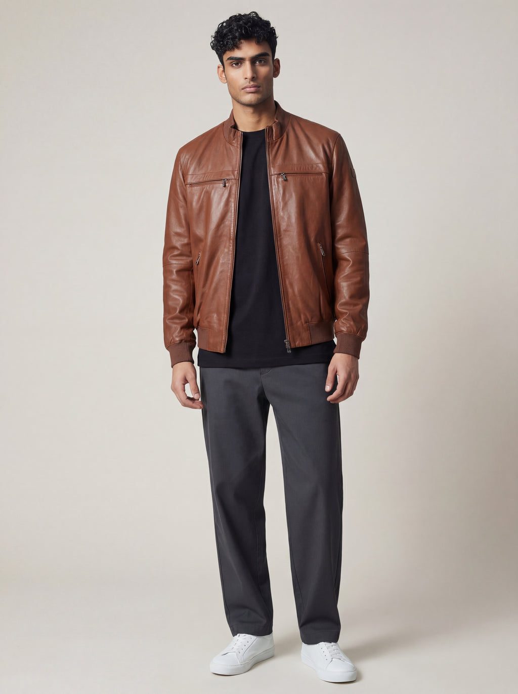 Veste Homme Peuterey Sands Cuir en Cuir Cuoio