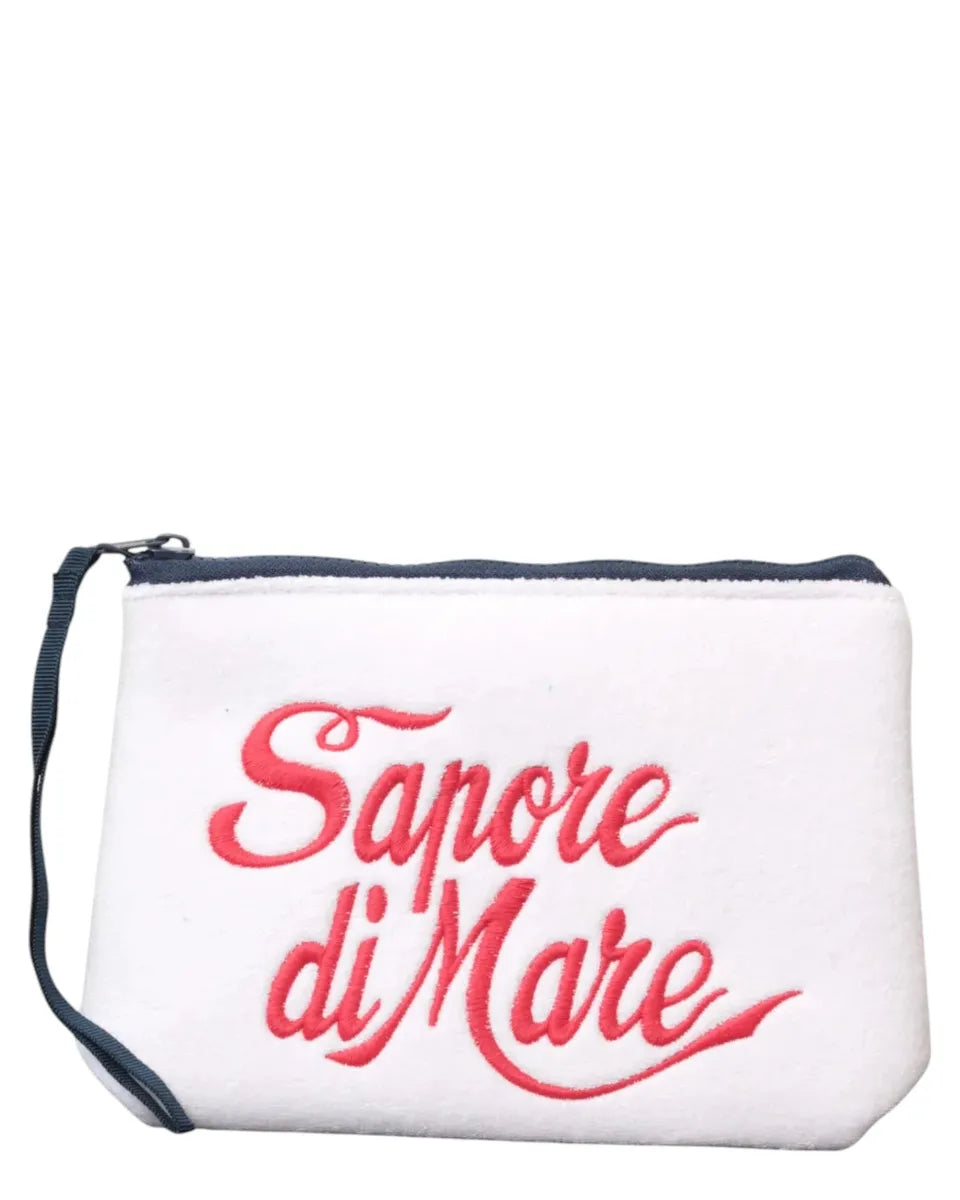 Pochette Aline in Spugna con Ricamo "Sapore di Mare"-Mc2 Saint Barth-Pochette-Vittorio Citro Boutique
