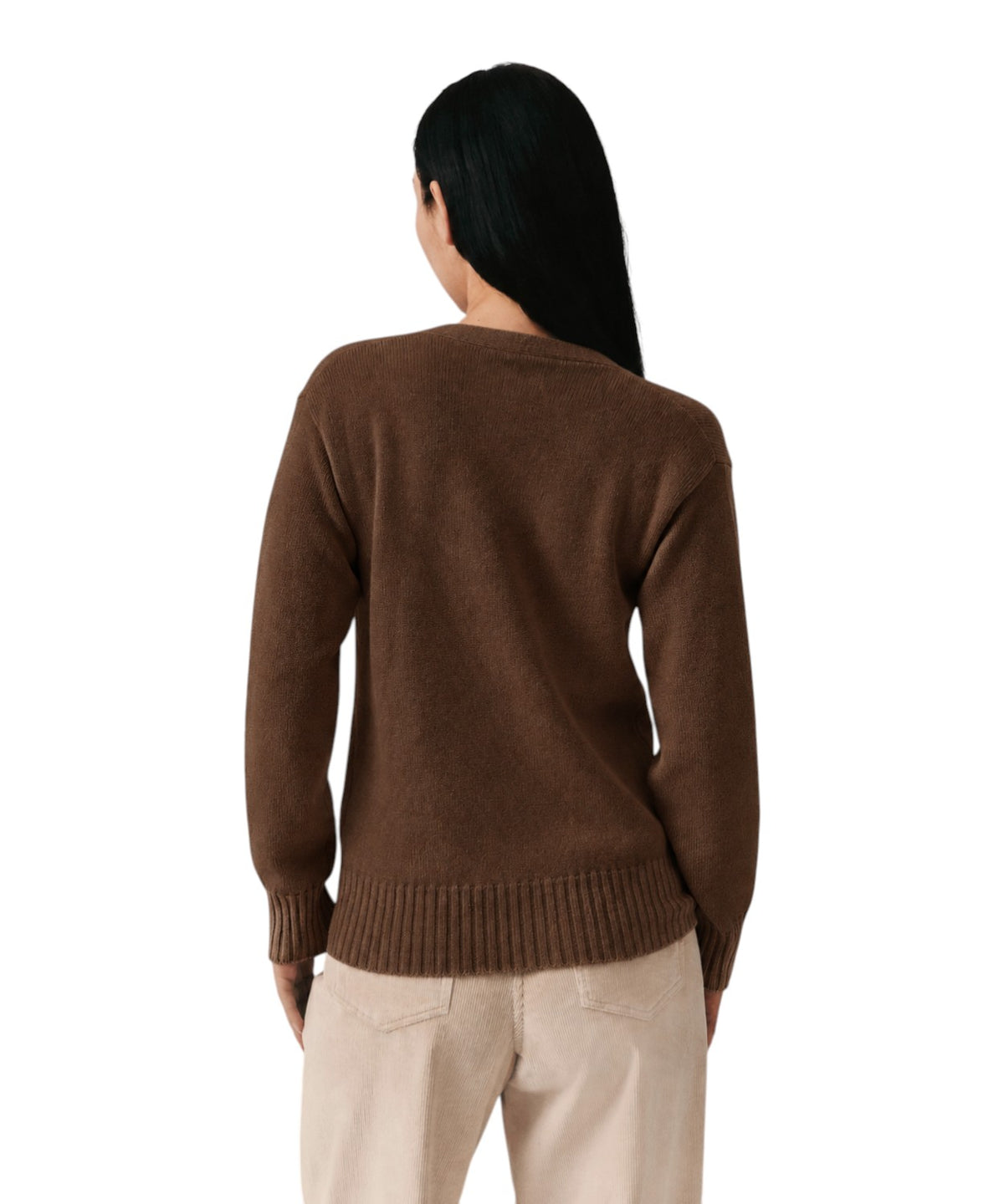 Cardigan pour femme en laine cardée avec détails corset