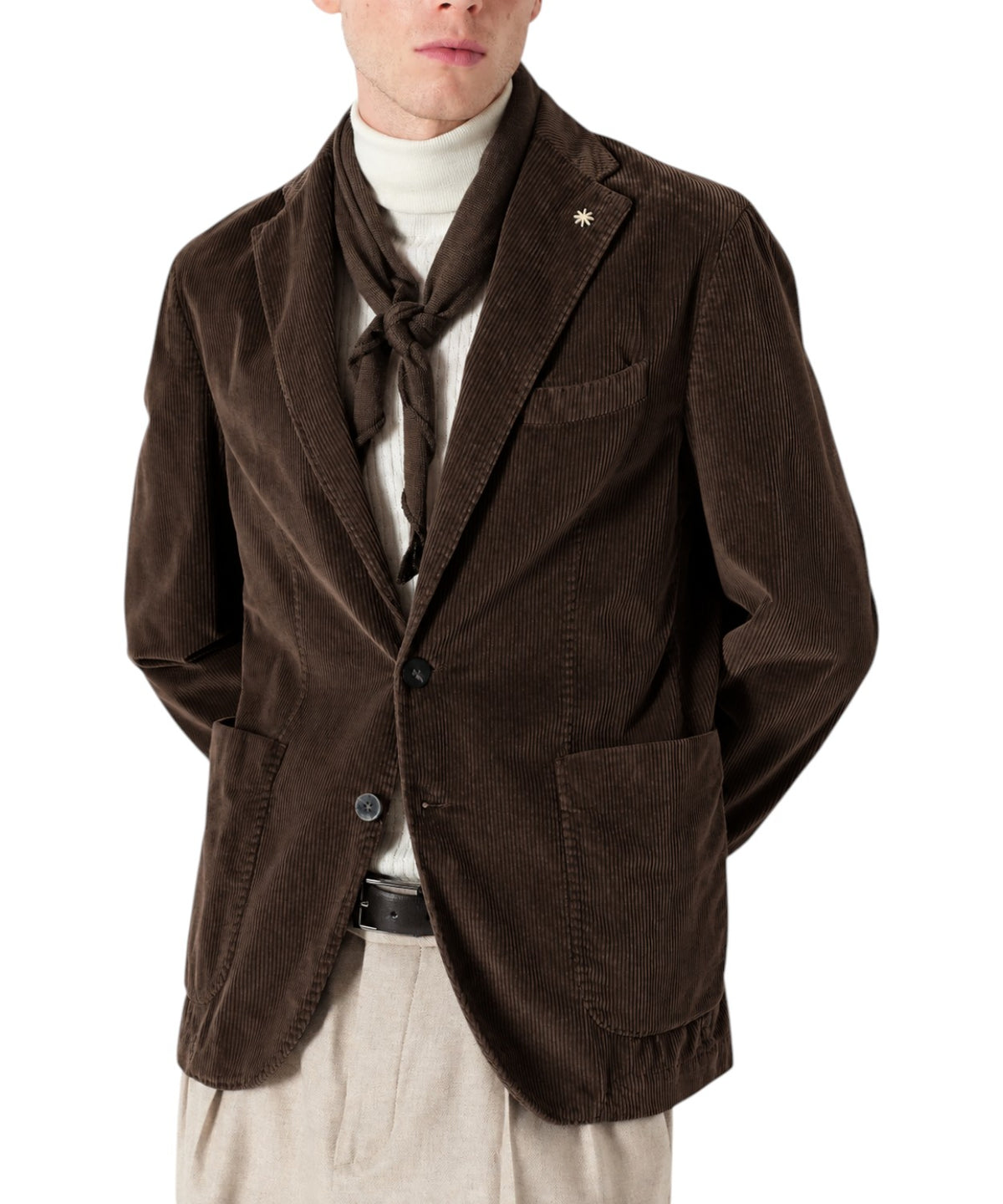 Blazer Manuel Ritz croisé en coton et modal pour Homme