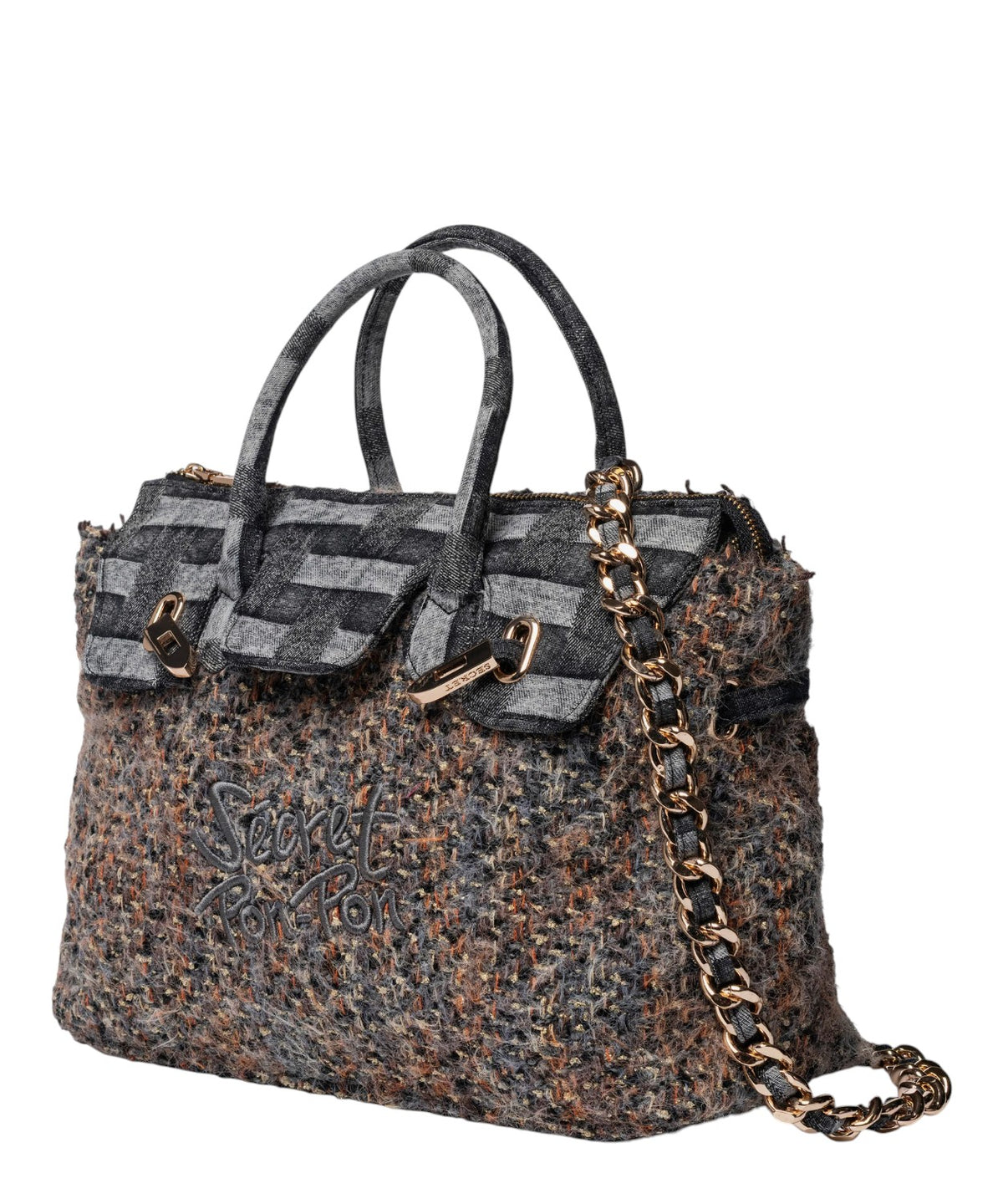 Secret Pon Pon Jacklyn Bouclé Sac à main avec bandoulière