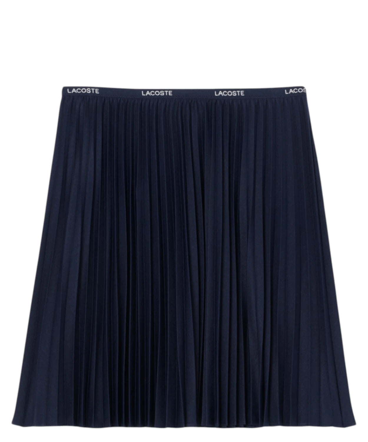 Gonna Corta Lacoste a Pieghe in Jersey con Fascia Logo Elasticizzata