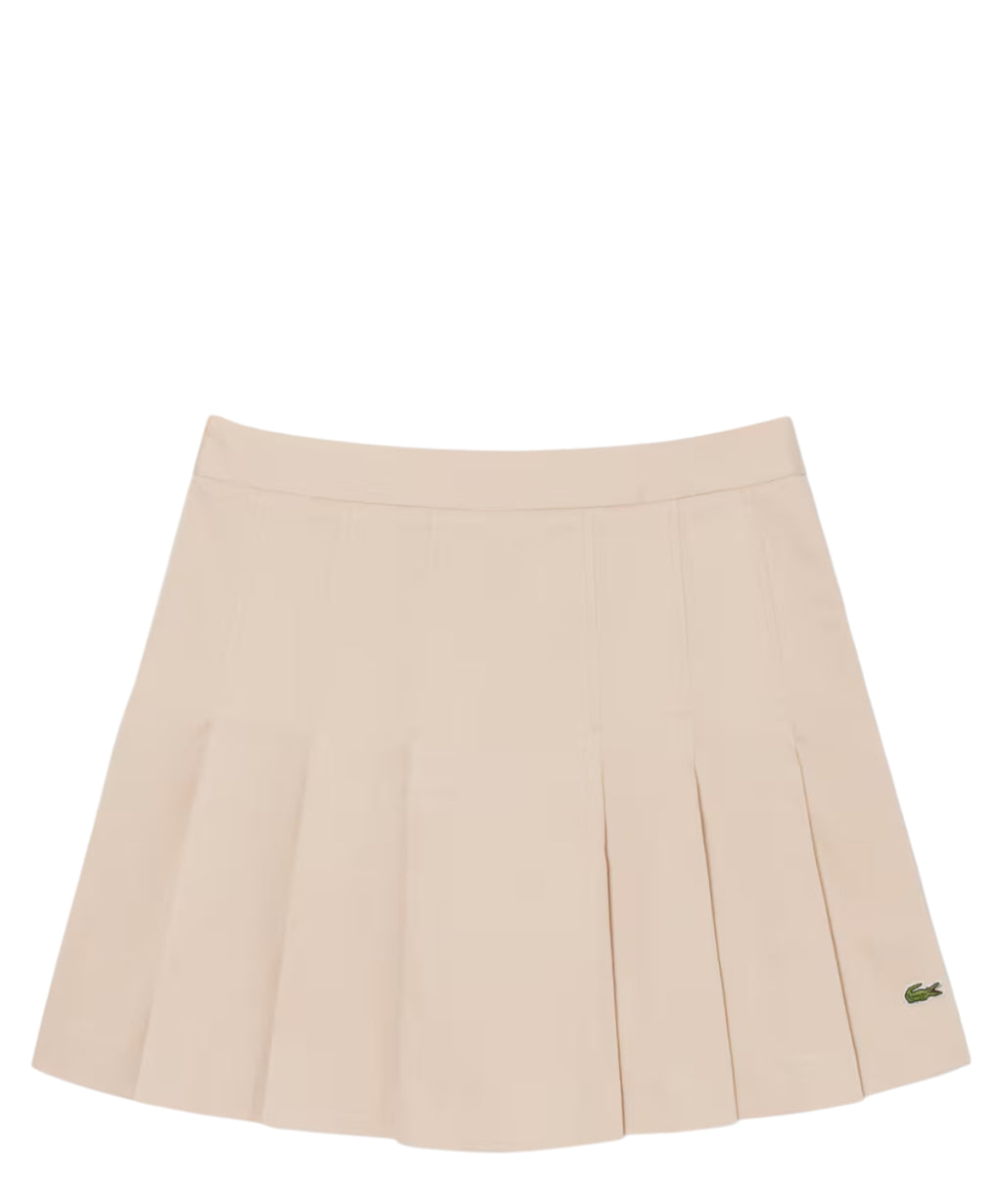 Jupe Courte Plissée Lacoste en Coton Élastiqué