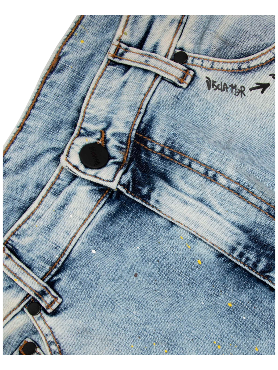 Jeans chiaro con stampe-Jeans-Disclaimer-Vittorio Citro Boutique