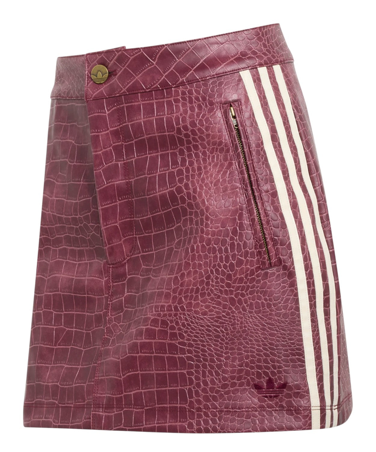 Pleather Mini Skirt with Zip Pockets in Similpelle