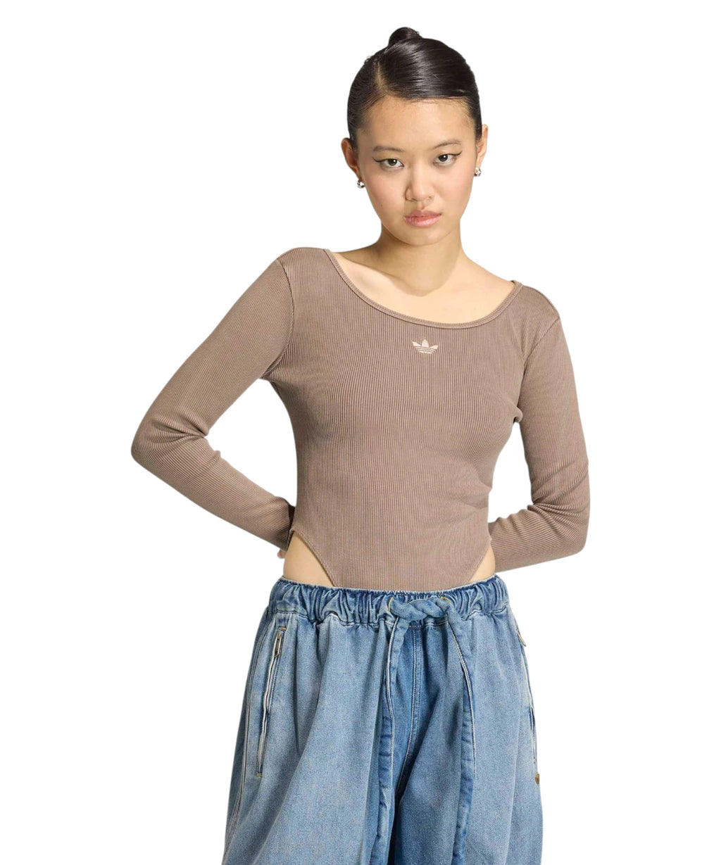 Body adidas Essentials côtelé lavé manches longues