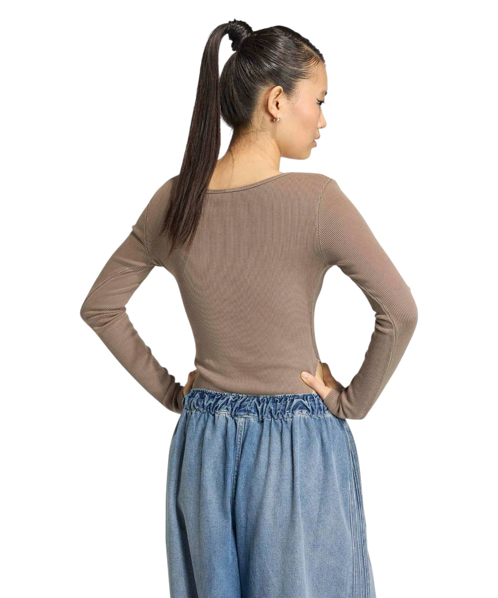 Body adidas Essentials côtelé lavé manches longues