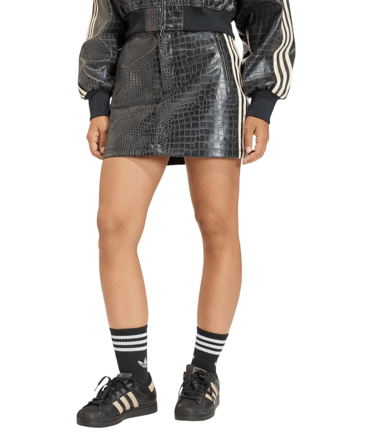 Pleather Mini Skirt with Zip Pockets