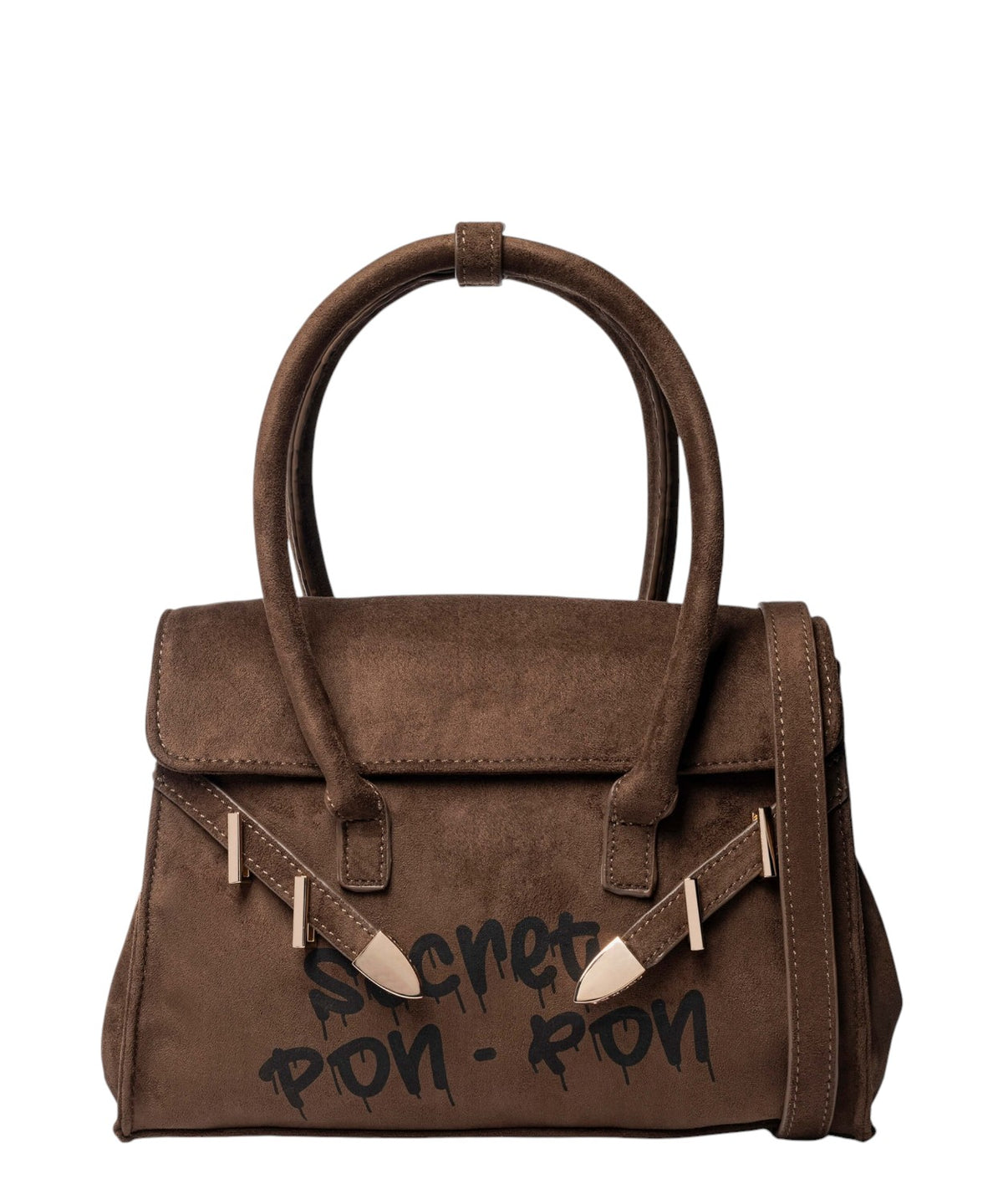 Sac Secret Pon Pon Keyla M en daim avec bandoulière