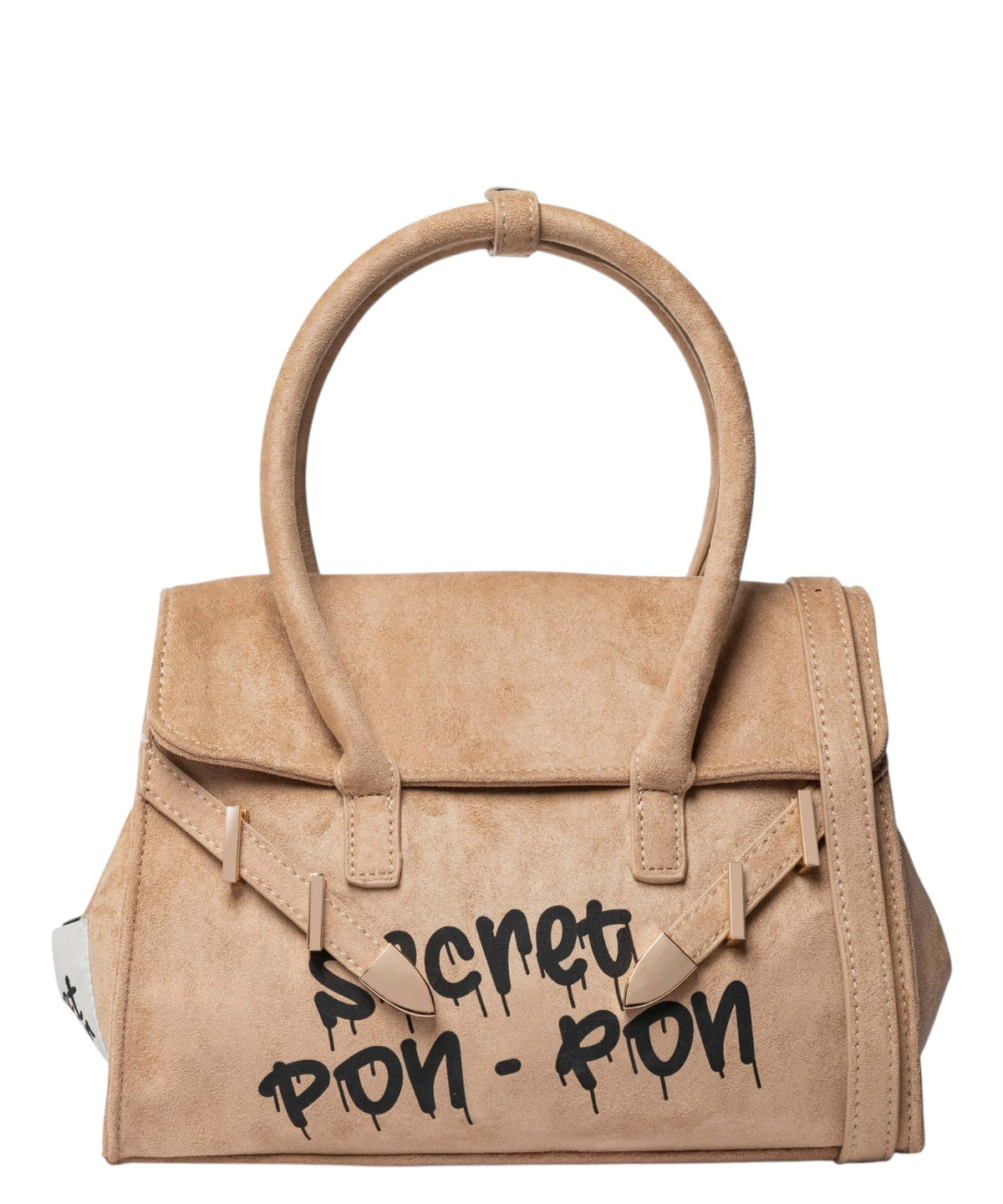 Sac Secret Pon Pon Keyla M en daim avec bandoulière