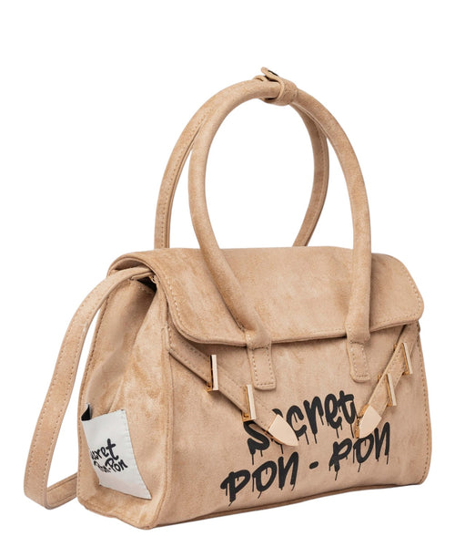 Sac Secret Pon Pon Keyla M en daim avec bandoulière