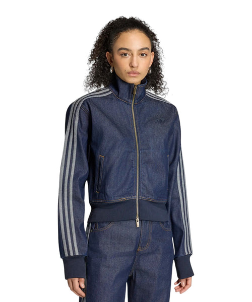 Veste Adidas Firebird en denim pour un look sportif décontracté