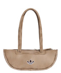 Sac de bowling allongé adidas beige avec logo Trefoil