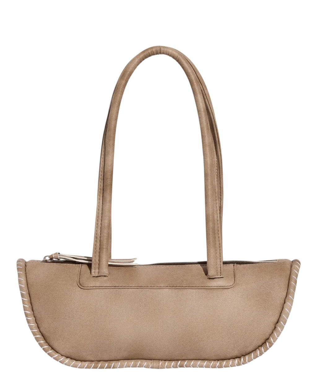 Sac de bowling allongé adidas beige avec logo Trefoil