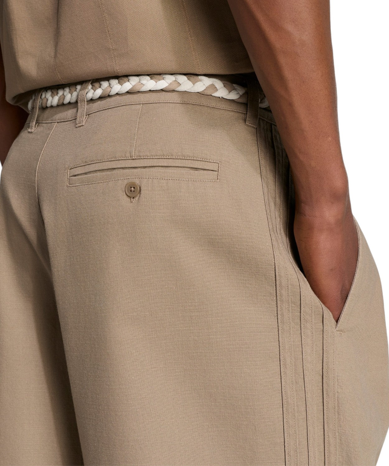 Pantaloni Rilassati adidas Originals in Cotone Beige
