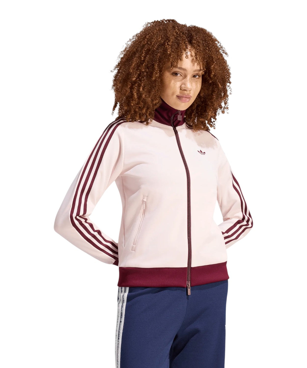 adidas Originals Beckenbauer Veste de survêtement rose et bordeaux