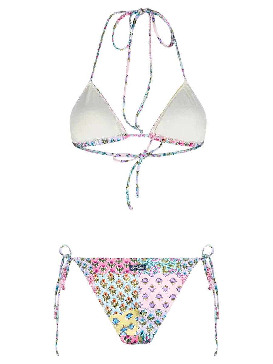 Bikini Leah Virgo a Triangolo con Patch Floreali-Mc2 Saint Barth-Costumi da bagno-Vittorio Citro Boutique