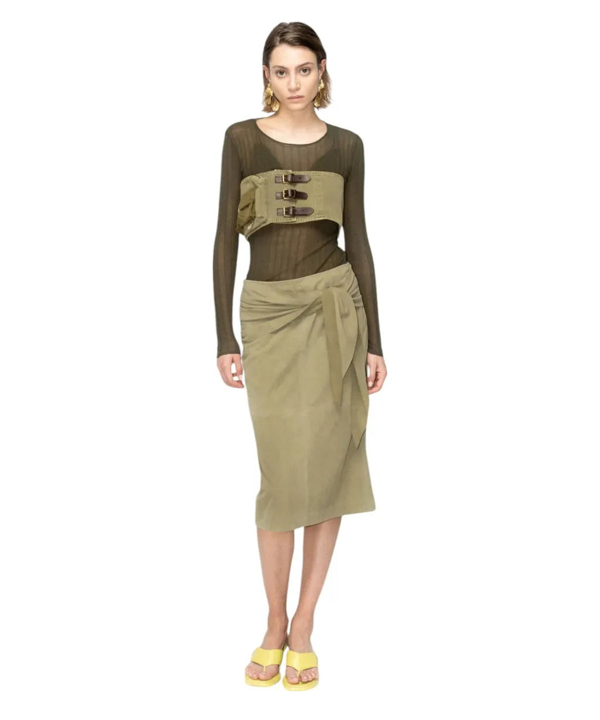 Top Semi Trasparente a Coste-Pinko-Maglieria-Vittorio Citro Boutique