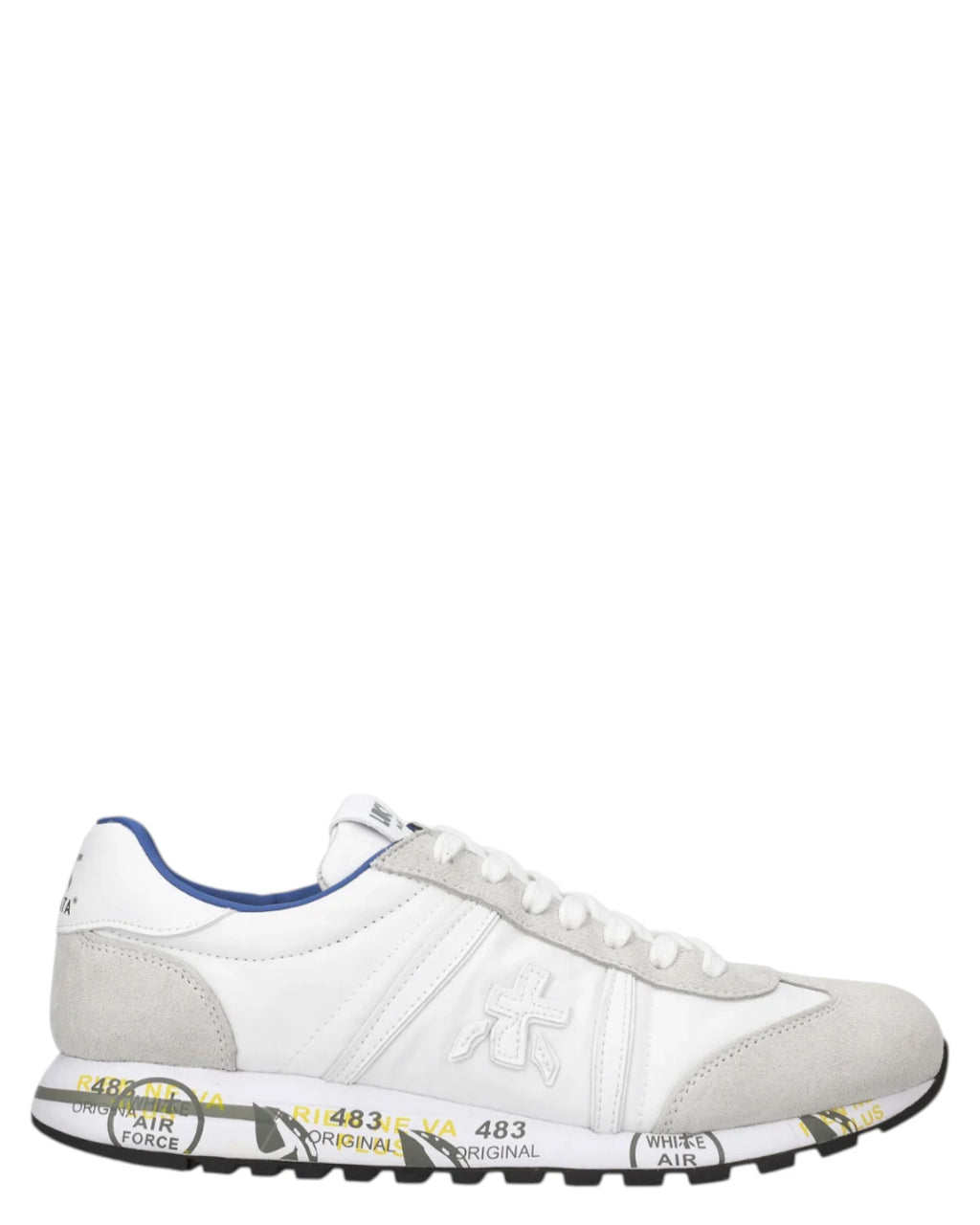 Baskets Premiata Lucyd 6915 en tissu et suède avec semelle EVA 3 cm