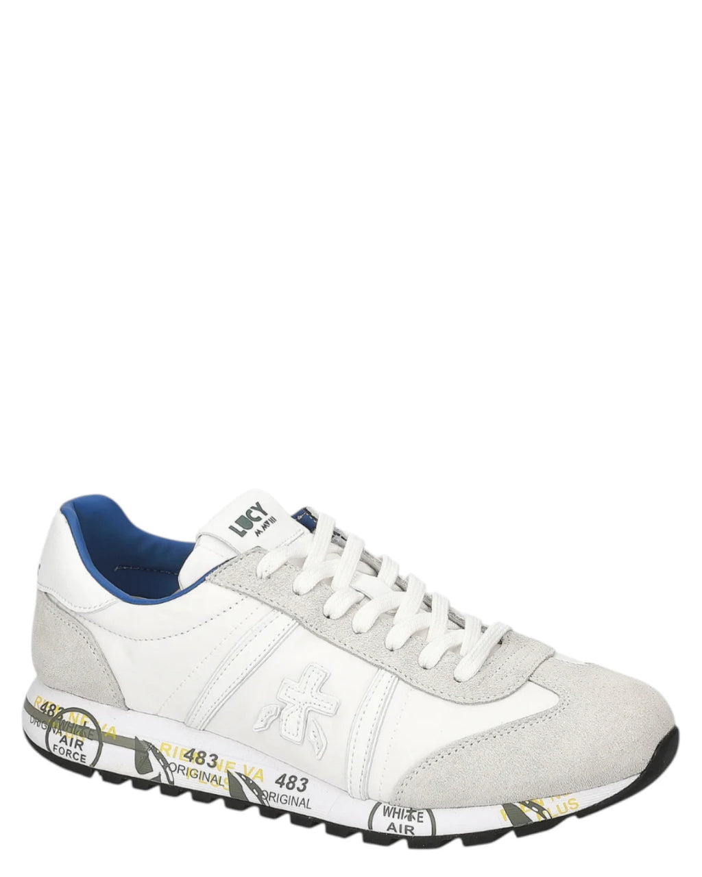 Baskets Premiata Lucyd 6915 en tissu et suède avec semelle EVA 3 cm